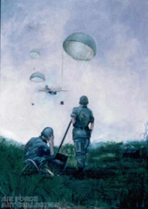 VIETNAM WAR ART PAINTING AT HQ AFIA NORTON AFB CA